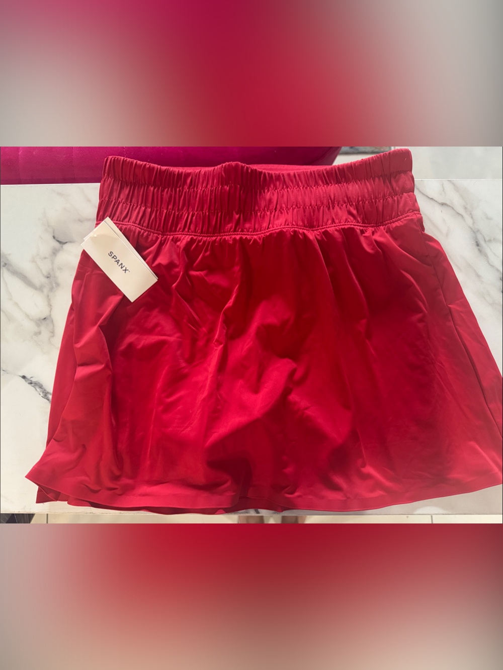 NWT SPANX Red Activate Skort with Elastic Waist